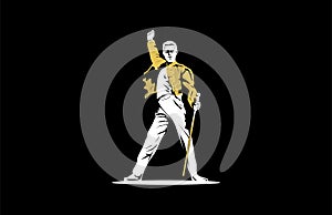 FREDDY MERCURY QUEEN MINIMALIST ILLUSTRATIVE