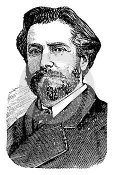 Frederic Auguste Bartholdi, vintage illustration photo