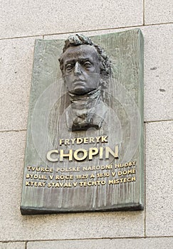 Frederic Chopin memorial in Prague