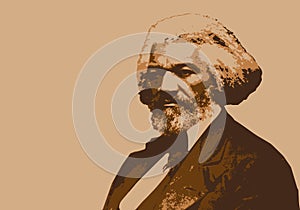 Portrait of Frederick Douglass, American orator and slavery abolitionist.