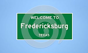 Fredericksburg, Texas city limit sign. Town sign from the USA