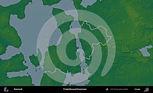 Frederikssund Kommune outlined, Denmark. Physical
