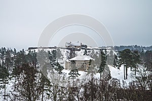 Fredriksten fortress, fortification (Winter Scene)