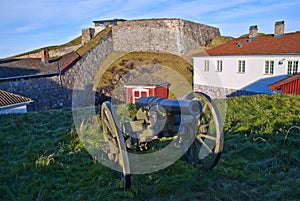 Fredriksten fortress in halden (old field cannon)