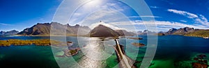 Fredvang Bridges Panorama Lofoten islands