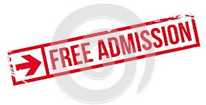 Free Admission rubber stamp