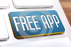 Free App Written On A Keyboard Button