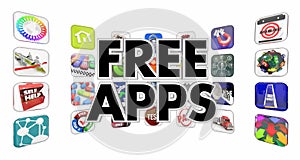 Free Apps Mobile Programs Software Applicaiton Store 3d Illustration