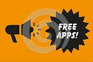 free apps sign on yellow