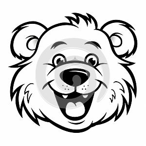 Free Black And White Cartoon Teddy Bear Head In Louis Wain Style