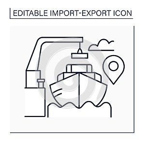 Free on board line icon