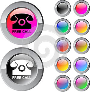 Free call multicolor round button.