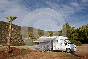 Free camping with mobil home