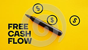 Free cash flow FCF is shown using the text