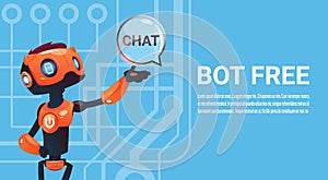 Free Chat Bot, Robot Virtual Assistance Element Of Website Or Mobile Applications, Artificial Intelligence Concept