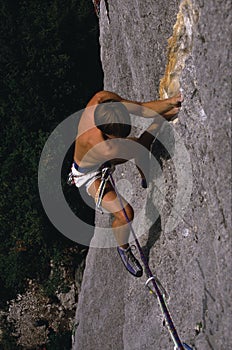 Free-climbing in Italy