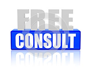 Free consult in 3d letters and block