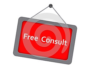 free consult sign on white