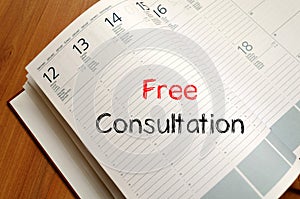 Free consultation write on notebook