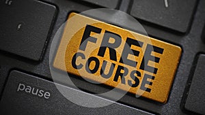 Free course text button on keyboard