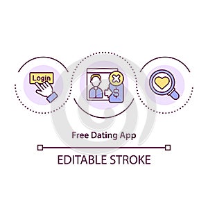 Free dating app concept icon