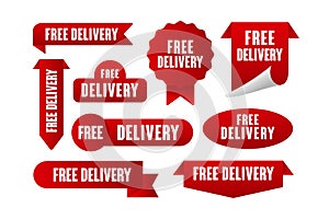 Free delivery badge label design sale promotion collection