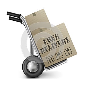 Free delivery cardboard box sack truck