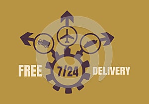 Free delivery emblem design
