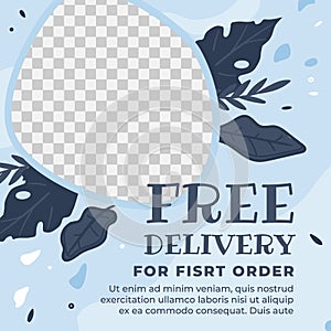 Free delivery for first order frame advertisement