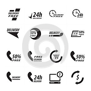 Free Delivery icon design set