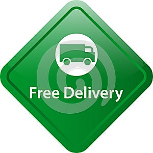 Free delivery icon web button