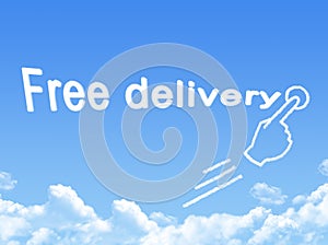 Free delivery message cloud shape