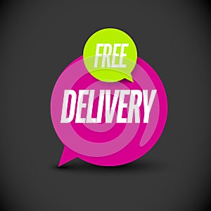 Free delivery shipping label tag sticker