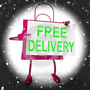 Free Delivery on Shopping Bag Shows No Charge To Deliver