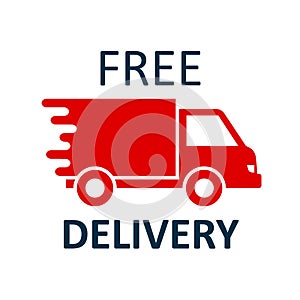 Free delivery sign, fast shipping service icon â€“ vector