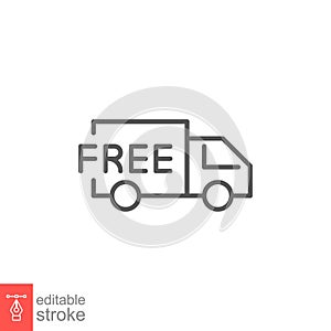 Free delivery solid icon. Fast shipping delivery truck