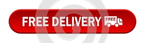 Free delivery truck icon button