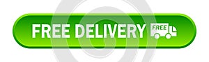 Free delivery truck icon button