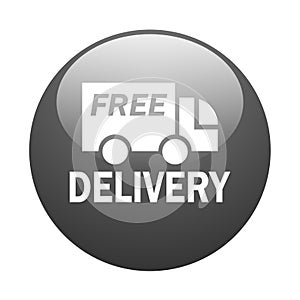 Free delivery truck icon button