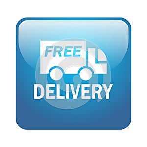 Free delivery truck icon button