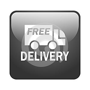 Free delivery truck icon button