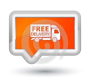 Free delivery truck icon prime orange banner button