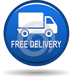 Free delivery web button blue