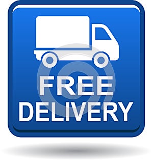 Free delivery web button blue