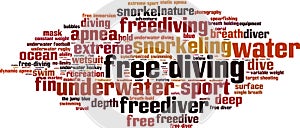 Free diving word cloud