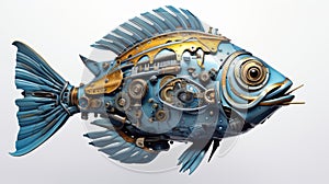Free Download: Blue Fish Mechanical Gear 3d Art Renderings