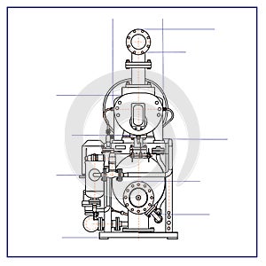 Free drawing of a refrigerating machine