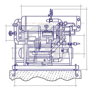 Free drawing of a refrigerating machine