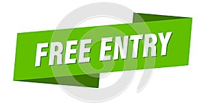 free entry banner template. free entry ribbon label.