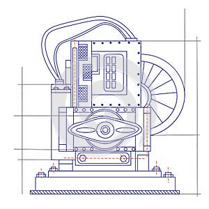 Free fantasy drawing of a refrigerating machine.